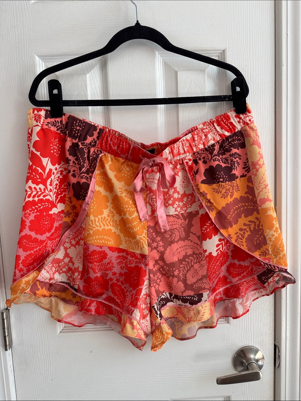 ANN TAYLOR Sleep Floral Patchwork Satin Pajama Shorts Size Size XL